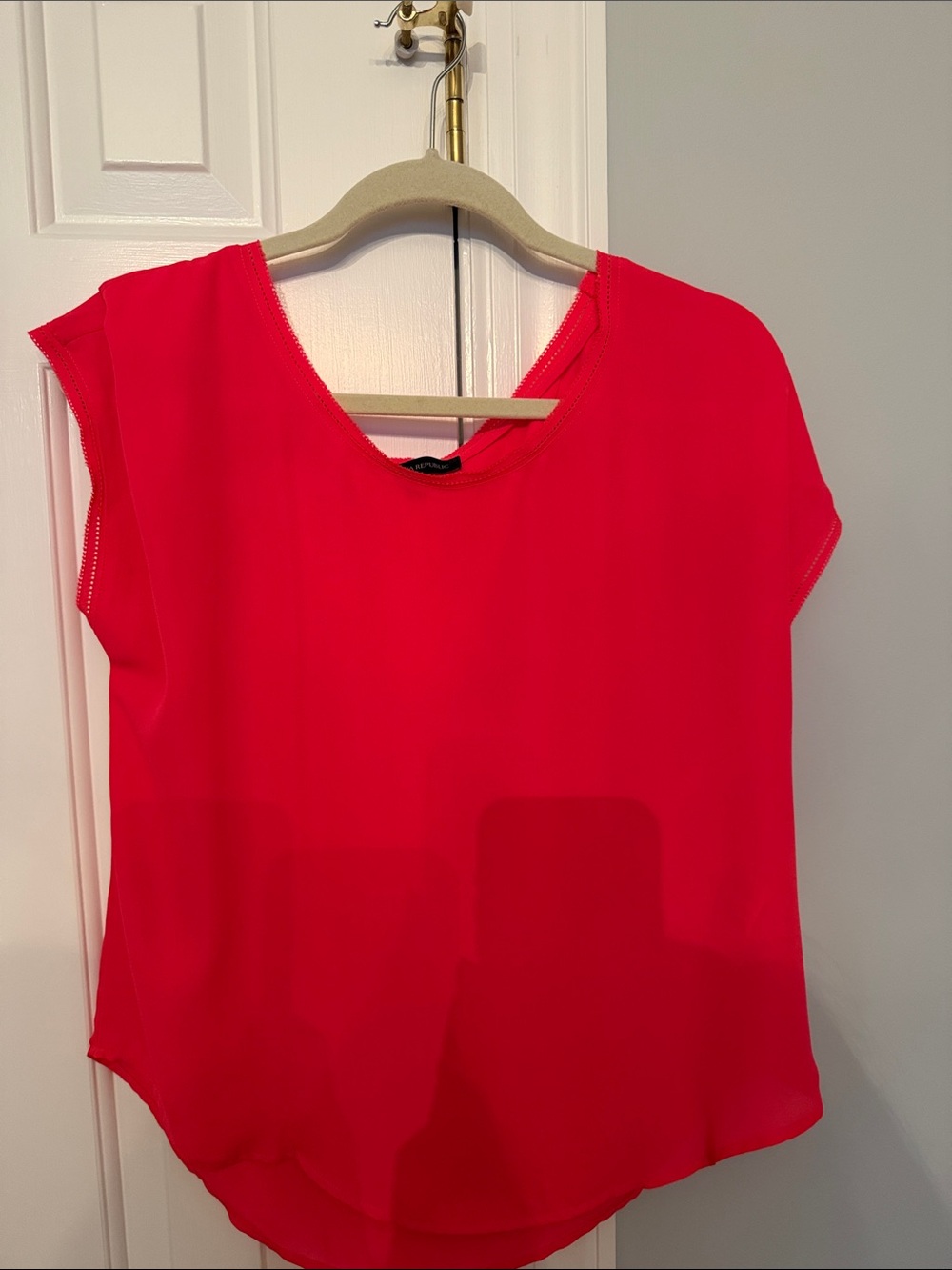 Banana Republic Red Cap Sleeve Blouse
